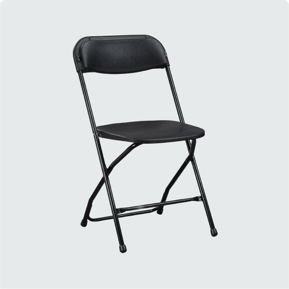Black folding chair rental