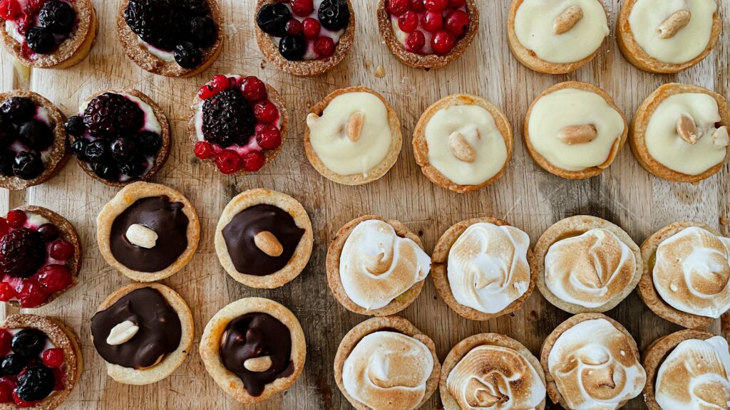 a variety of single serve mini pies