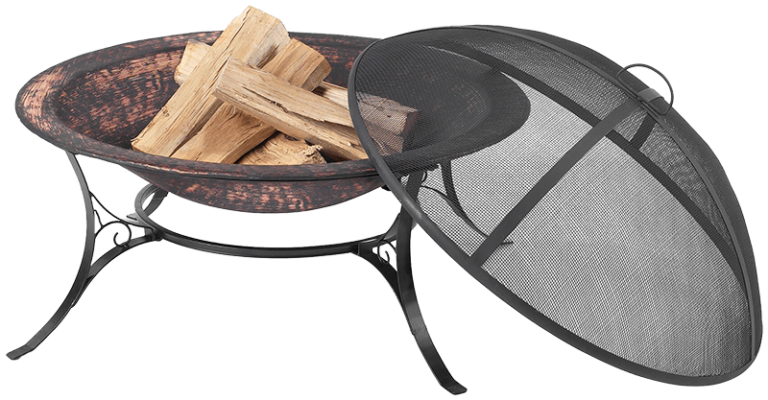30 in Medium Fire Pit with Spark Screen